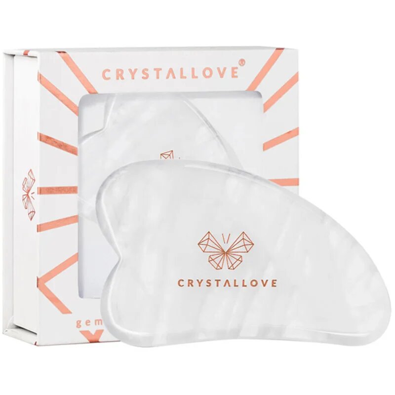 Crystallove Clear Quartz Gua Sha pripomoček za masažo 1 kos