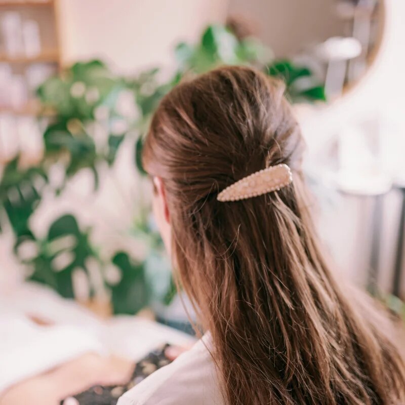 Crystallove Clear Quartz Hair Clip sponke za lase 1 kos