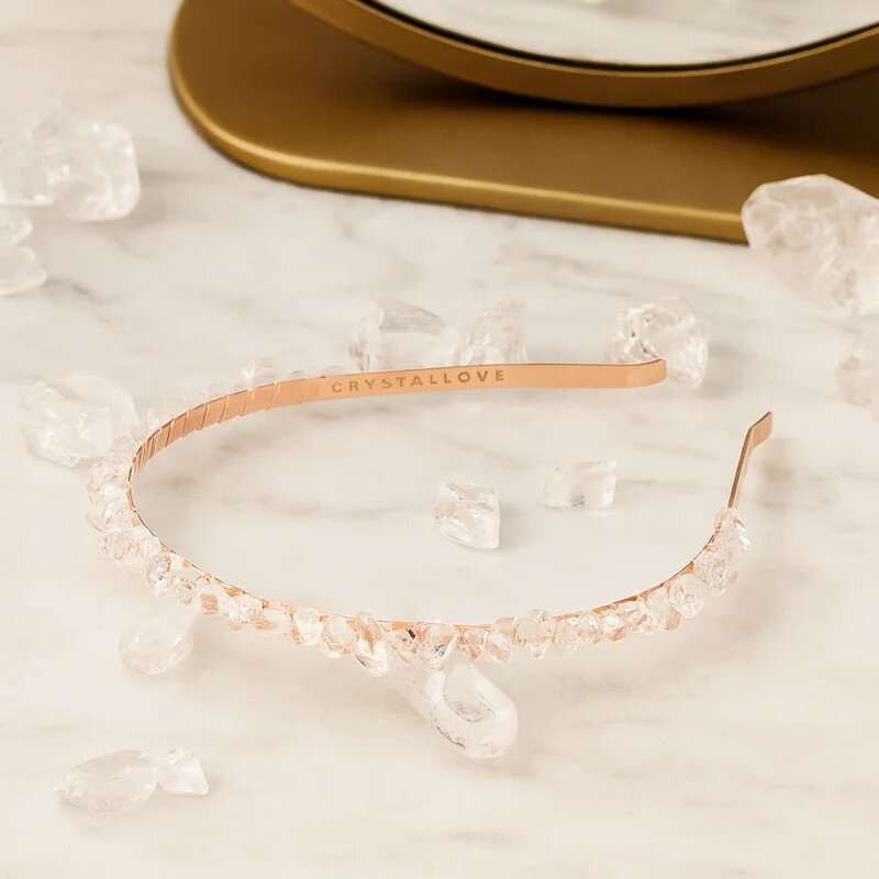 Crystallove Clear Quartz Hairband obroč za lase 1 kos