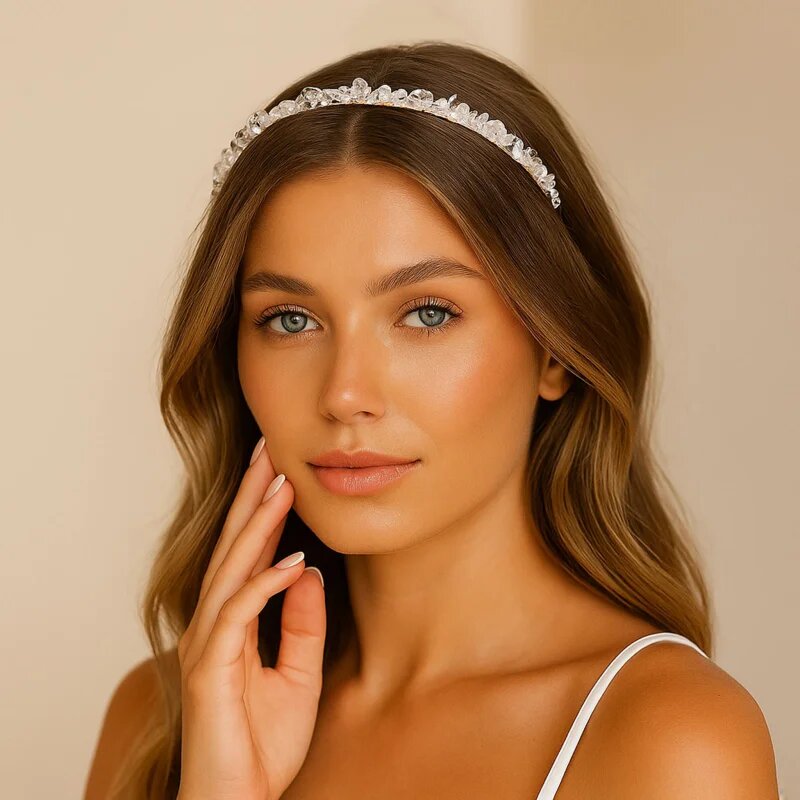 Crystallove Clear Quartz Hairband obroč za lase 1 kos