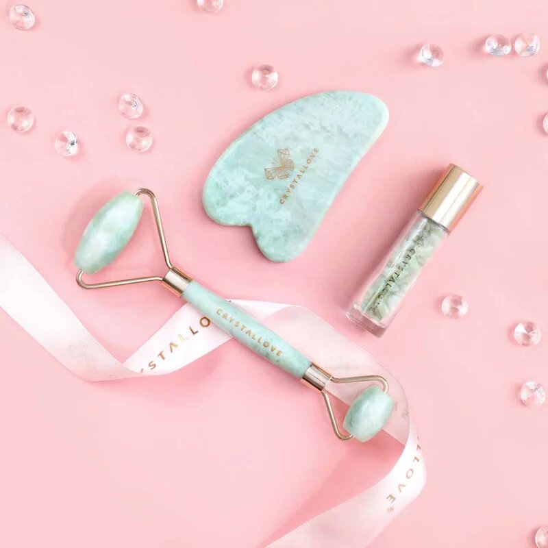 Crystallove Jade Gua Sha pripomoček za masažo 1 kos