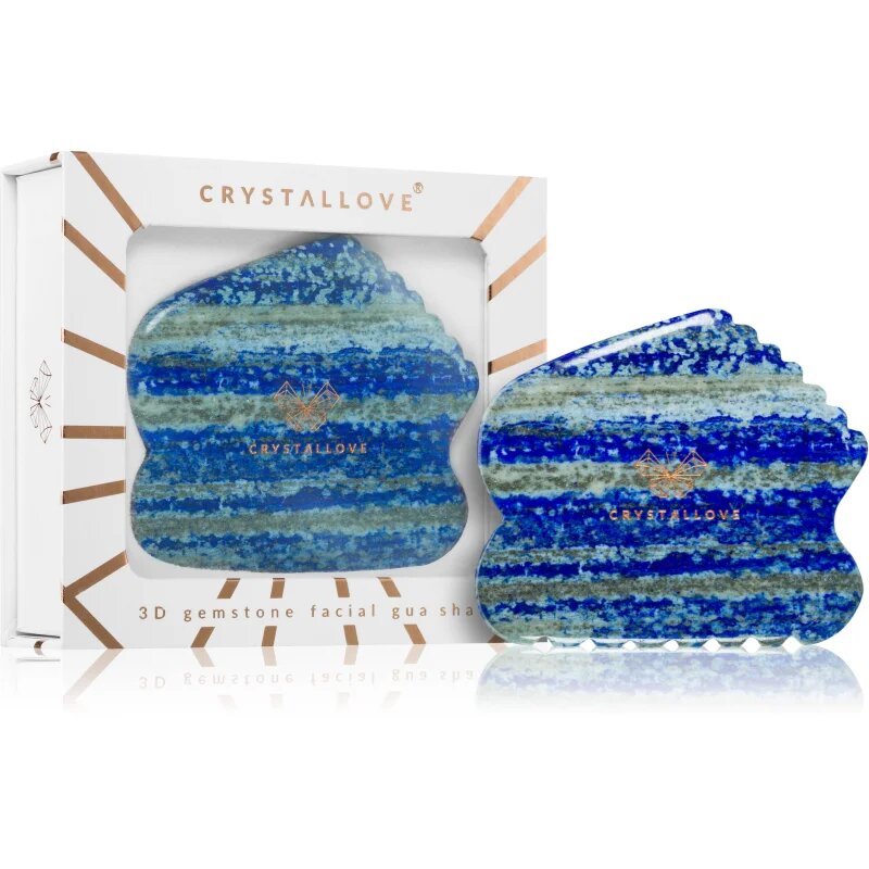 Crystallove Lapis Lazuli Contour Gua Sha pripomoček za masažo 1 kos