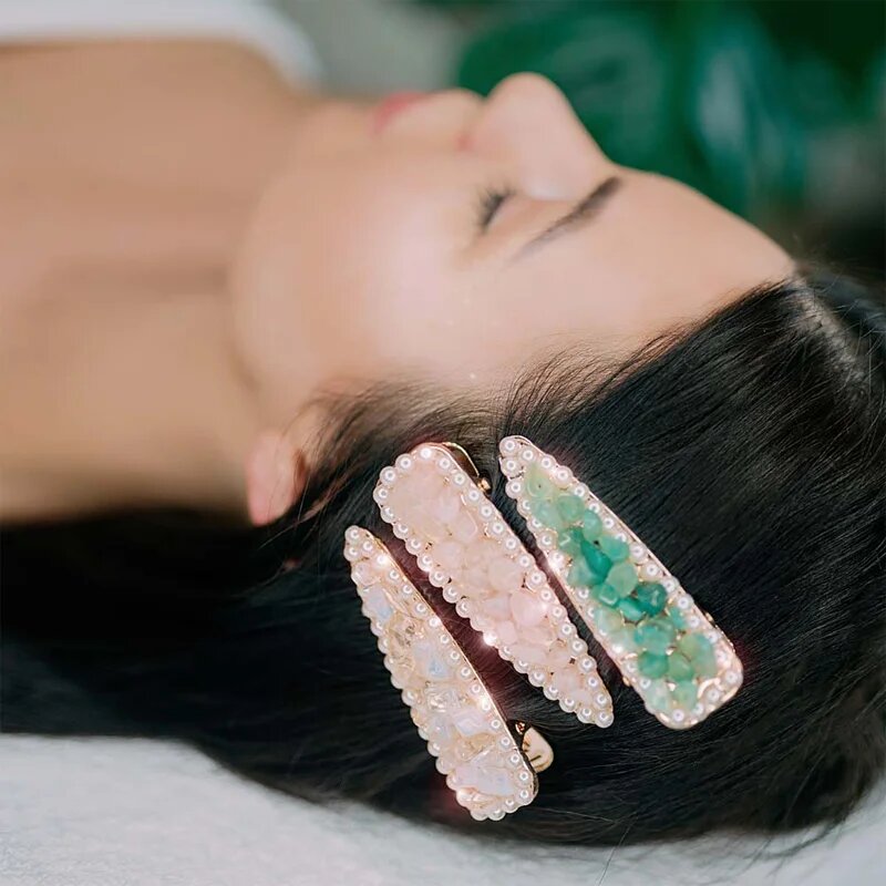 Crystallove Moonstone Hair Clip sponka za lase 1 kos