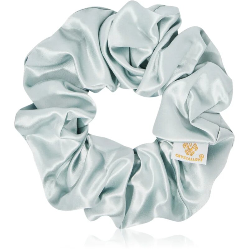 Crystallove Mulberry Silk Scrunchie svilena elastika za lase Amazonite 1 kos