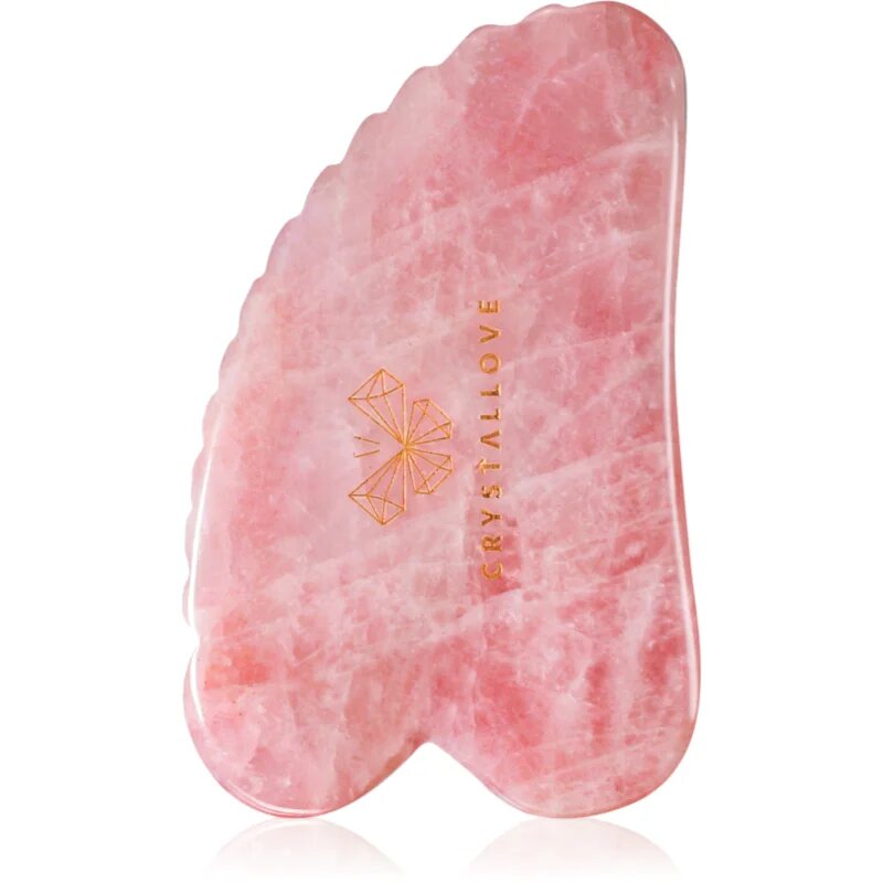 Crystallove Rose Quartz 3D Gua Sha pripomoček za masažo 1 kos