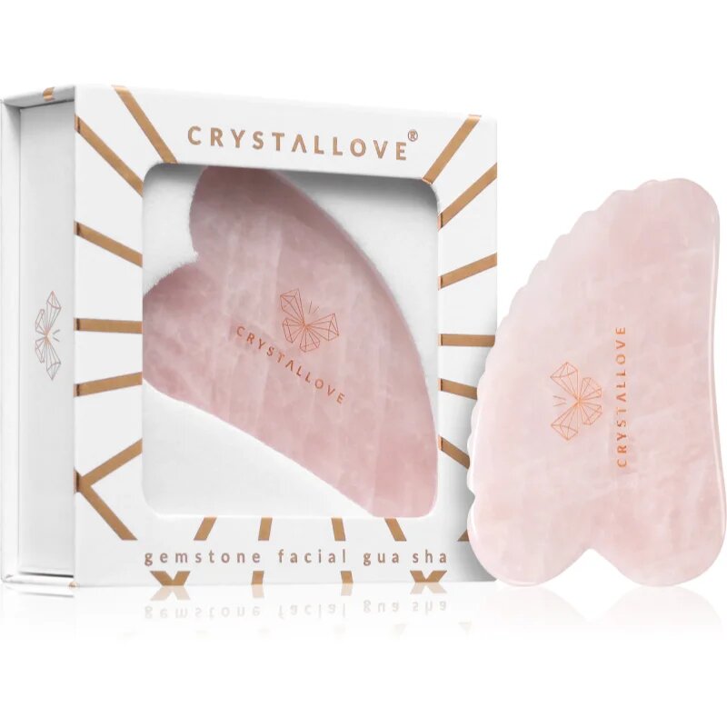 Crystallove Rose Quartz 3D Gua Sha pripomoček za masažo 1 kos