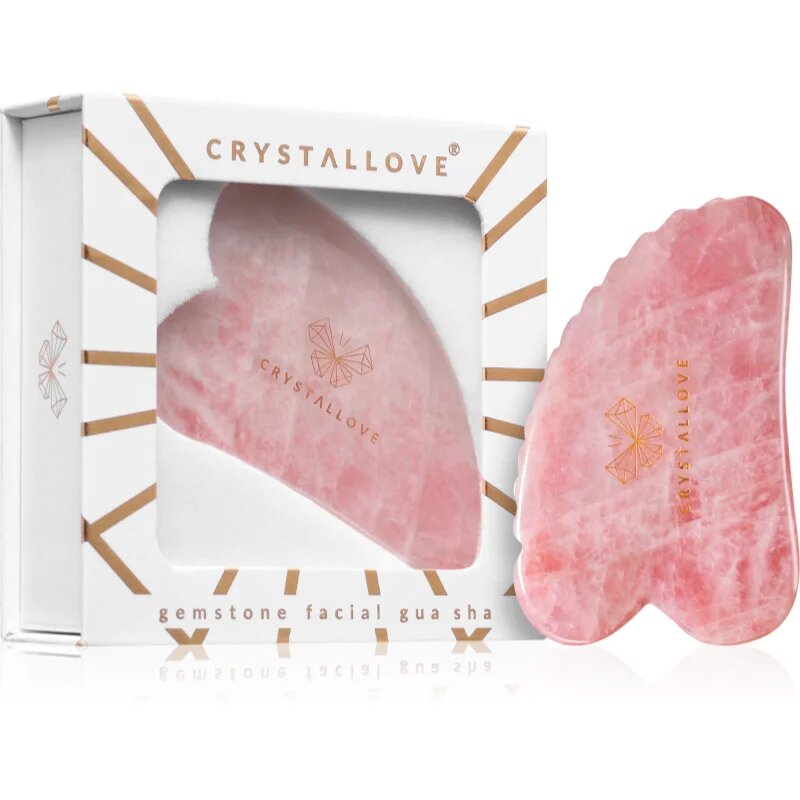 Crystallove Rose Quartz 3D Gua Sha pripomoček za masažo 1 kos