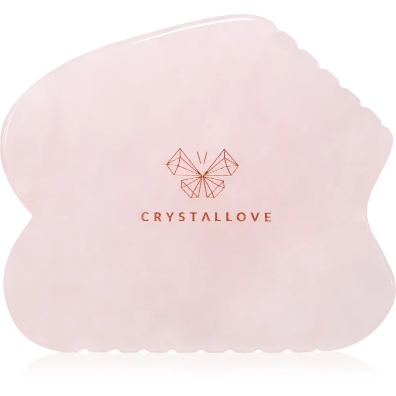 Crystallove Rose Quartz Contour Gua Sha pripomoček za masažo za obraz 1 kos