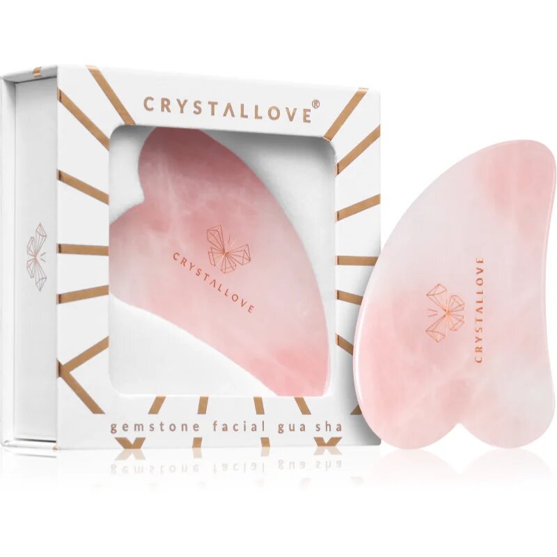 Crystallove Rose Quartz Gua Sha pripomoček za masažo 1 kos
