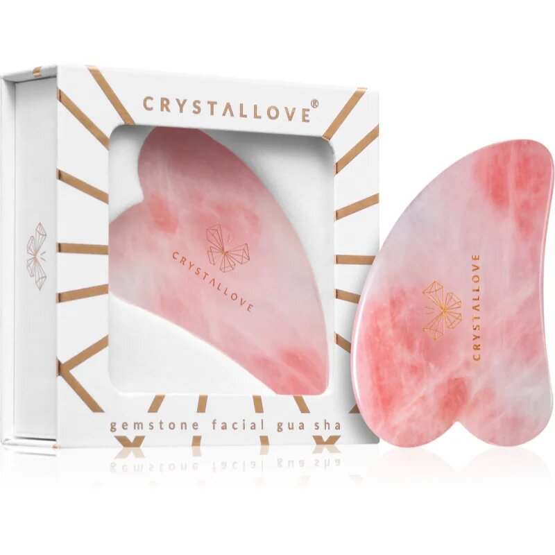 Crystallove Rose Quartz Gua Sha pripomoček za masažo 1 kos