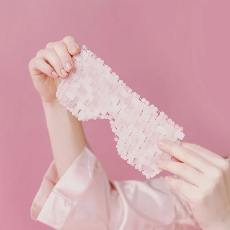 Crystallove Rose Quartz Mask maska za predel okoli oči 1 kos
