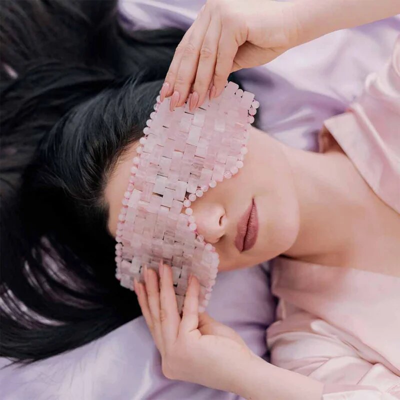 Crystallove Rose Quartz Mask maska za predel okoli oči 1 kos
