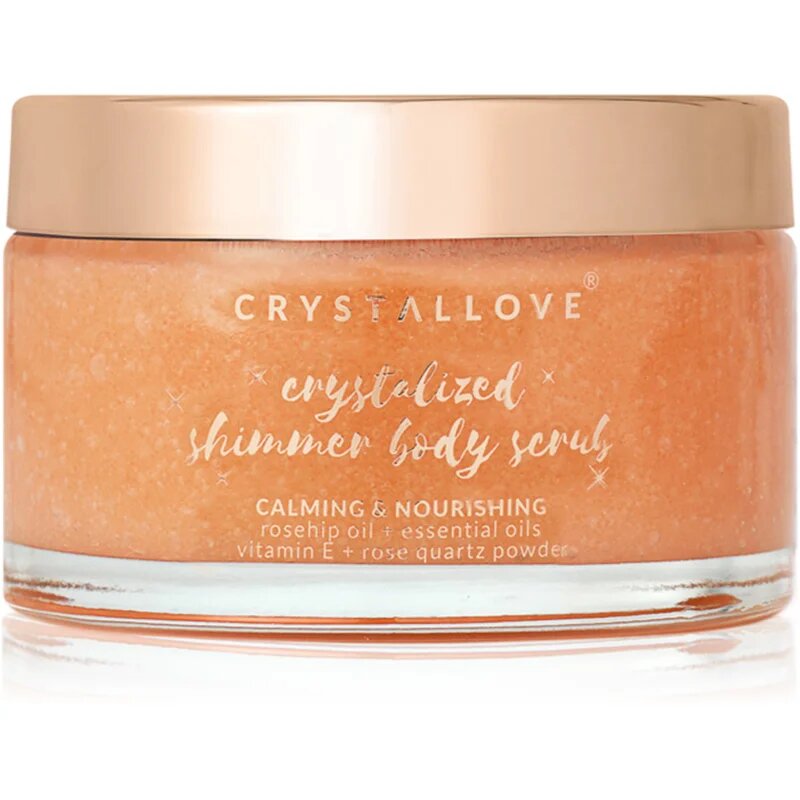 Crystallove Rose Quartz Shimmer Body Scrub piling za telo 200 g