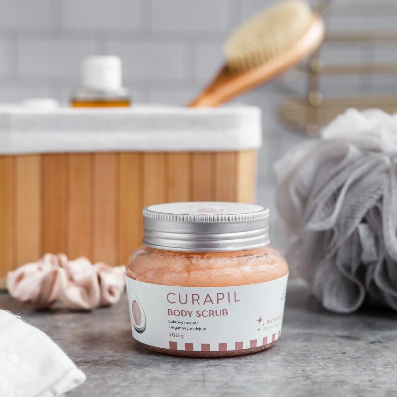 Curapil Body scrub sladkorni piling za telo z arganovim oljem 250 g