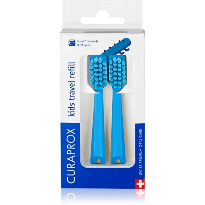 Curaprox Kids Travel refill nadomestne glave za zobno ščetko Blue 2 kos