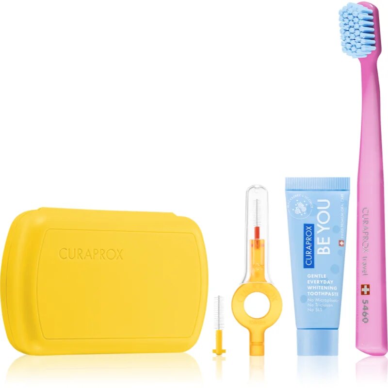 Curaprox Travel Set potovalni set za kozmetiko za zobe jezik in dlesni