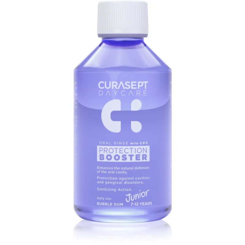 Curasept Daycare Protection Junior Booster ustna voda za otroke 7-12 years Bubble Gum 250 ml