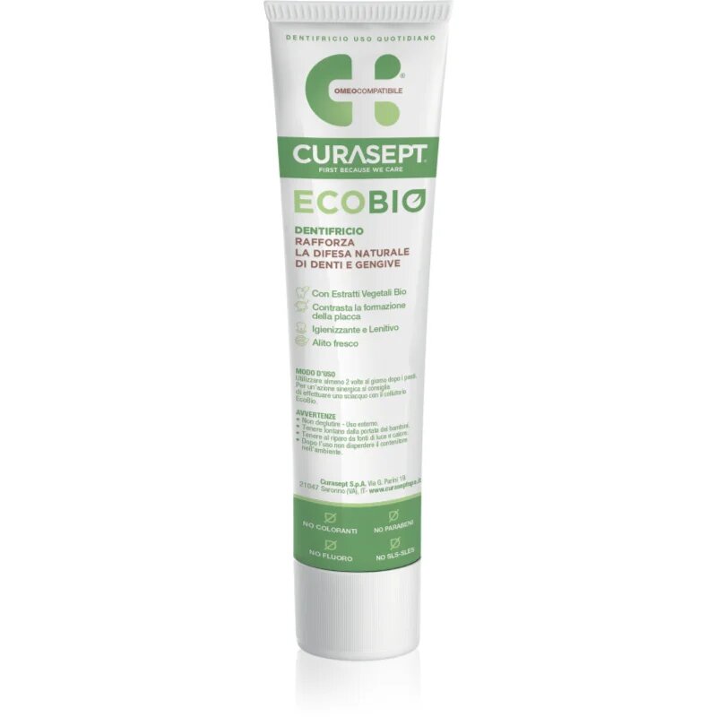 Curasept EcoBio Dentifricio naravna zobna pasta brez fluorida 75 ml