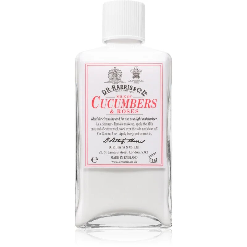 D.R. Harris Milk of Cucumber and Roses vlažilno čistilno mleko 100 ml