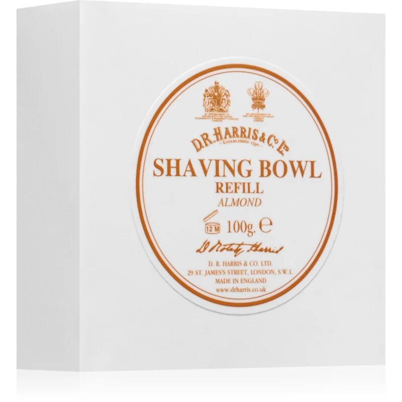 D.R. Harris Shawing Bowl Refill milo za britje nadomestno polnilo Almond 100 g