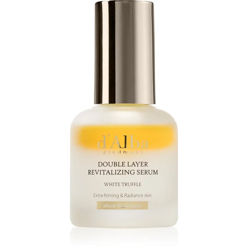 d'Alba White Truffle Double Layer Revitalizing Serum revitalizacijski serum za obraz za osvetljevanje kože in hidratacijo 30 ml