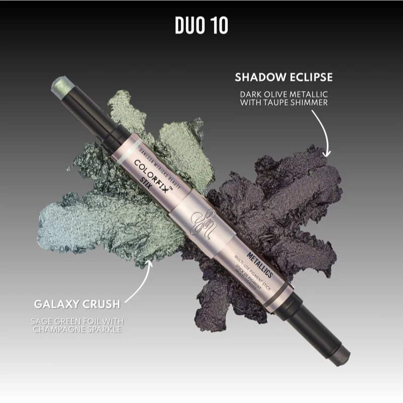 Danessa Myricks Beauty Colorfix Stix večnamensko ličilo za oči ustnice in obraz odtenek Duo 10 Galaxy Crush/Shadow Eclipse 2x3 g