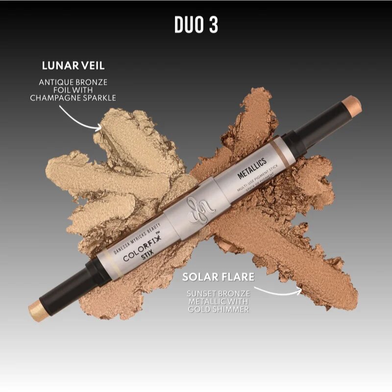 Danessa Myricks Beauty Colorfix Stix večnamensko ličilo za oči ustnice in obraz odtenek Duo 3 Lunar Veil/Solar Flare 2x3 g