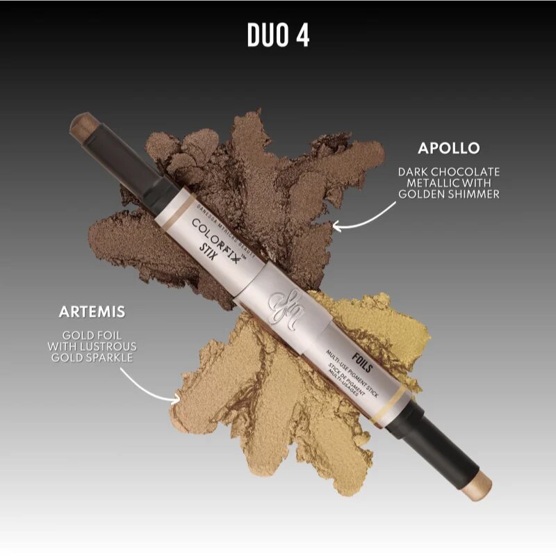 Danessa Myricks Beauty Colorfix Stix večnamensko ličilo za oči ustnice in obraz odtenek Duo 4 Apollo/Artemis 2x3 g