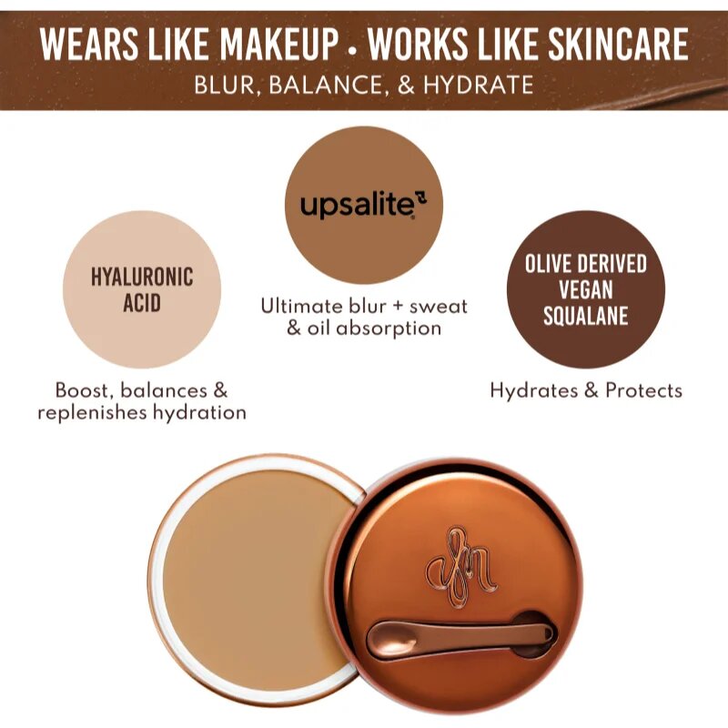 Danessa Myricks Beauty Yummy Skin Blurring Balm Powder kompaktni kremasti puder odtenek 8.5 - Dark with Neutral Olive Undertones 18 g