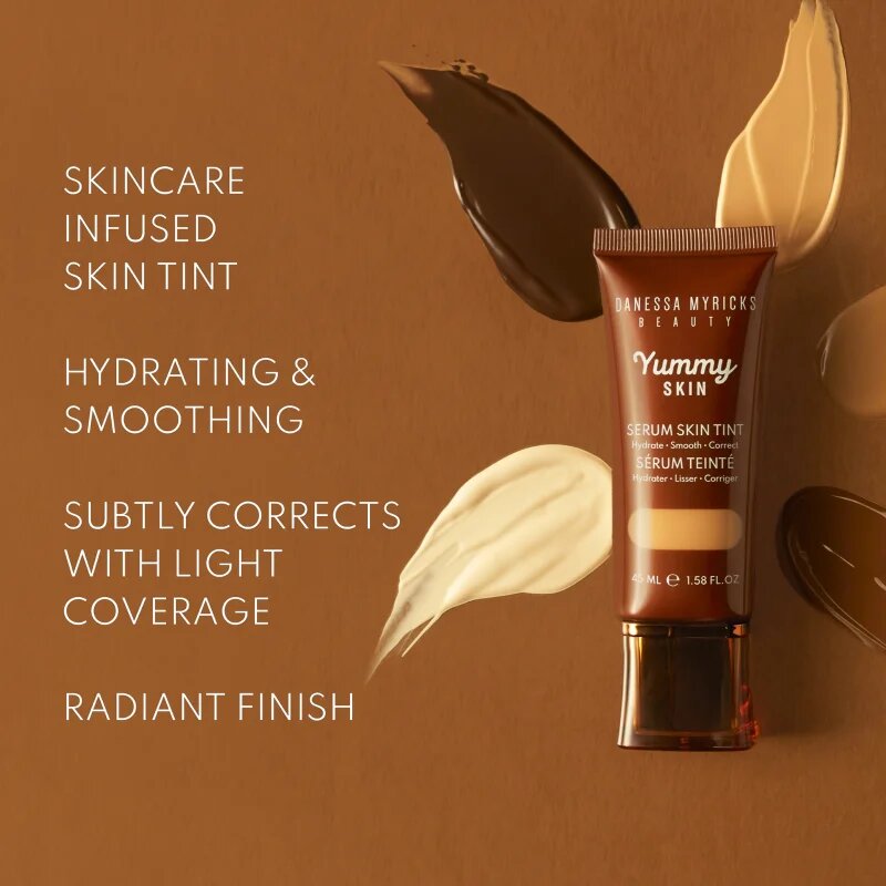 Danessa Myricks Beauty Yummy Skin Serum Skin Tint vlažilni tekoči puder z gladilnim učinkom odtenek 6.5 - Medium With Cool Undertones 45 ml