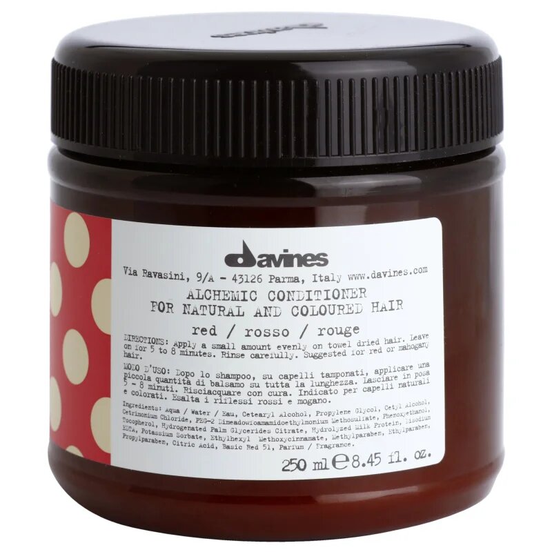 Davines Alchemic Conditioner Red vlažilni balzam za intenzivnost barve las 250 ml