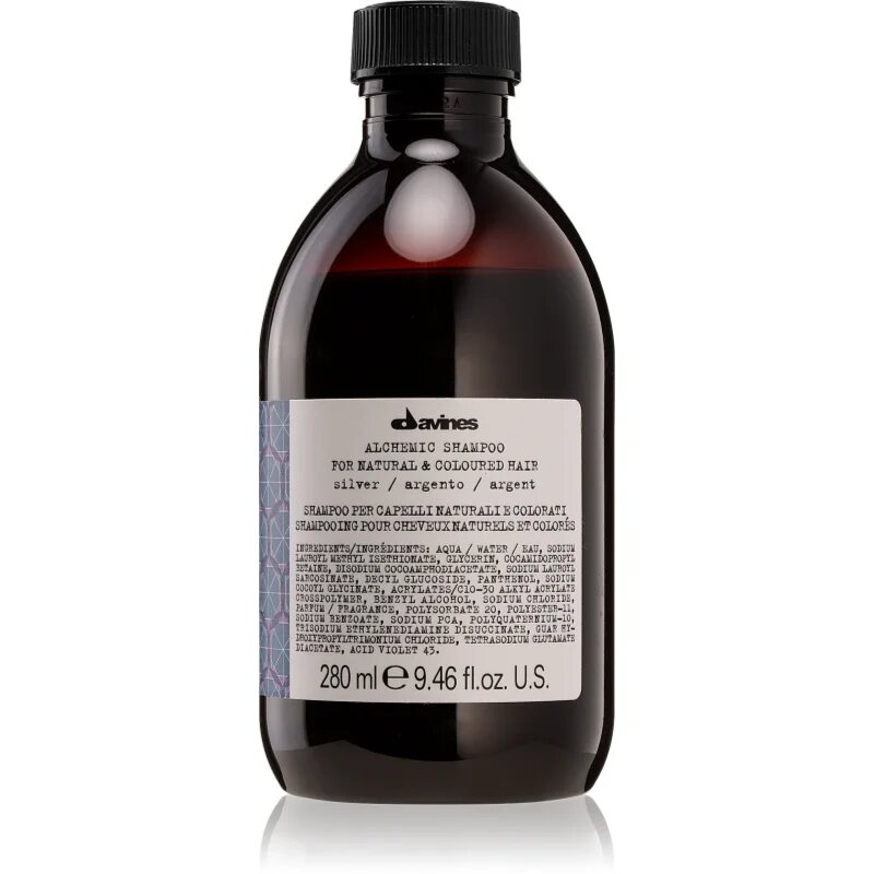 Davines Alchemic Shampoo Silver hranilni šampon za intenzivnost barve las 280 ml