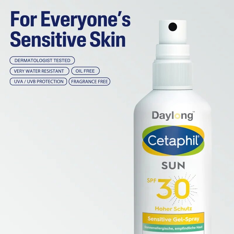 Daylong Cetaphil SUN Sensitive Gel-Spray pršilo za sončenje za občutljivo kožo SPF 30 150 ml