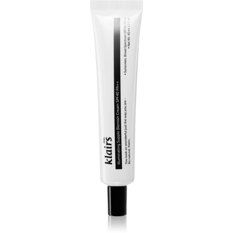 Dear Klairs Illuminating Supple Blemish Cream vlažilna BB krema proti nepopolnostim kože SPF 40 40 ml