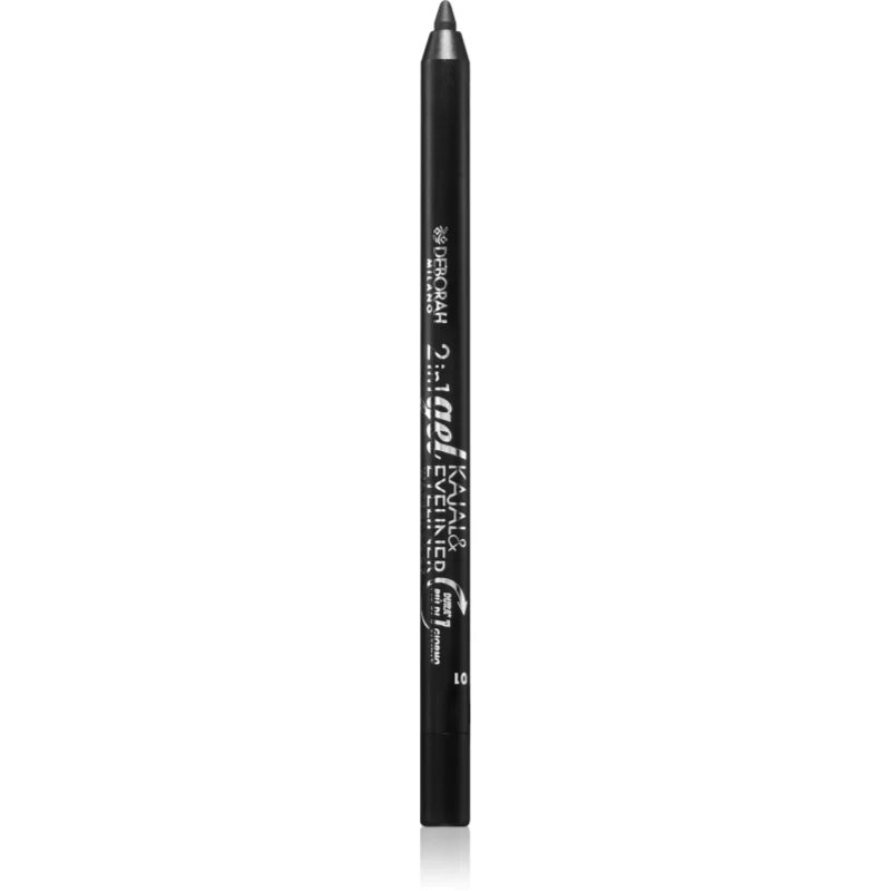 Deborah Milano 2 In 1 Gel Kajal & Eyeliner dolgo obstojno gel črtalo za oči odtenek 01 Black 1.2 g