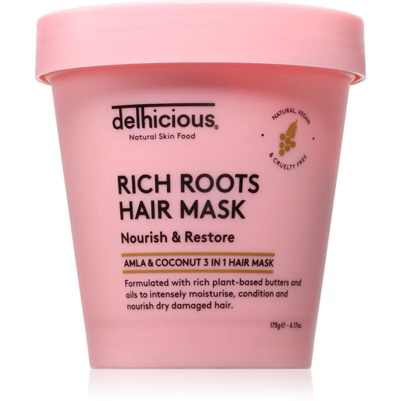 delhicious RICH ROOTS Nourishing Hair Mask hranilna maska za lase 3v1 175 g