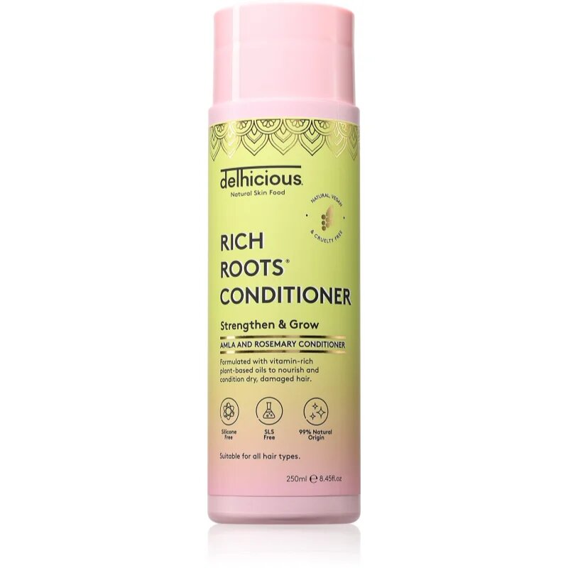 delhicious RICH ROOTS Repair & Shine Conditioner obnovitveni balzam za sijaj in mehkobo las 250 ml