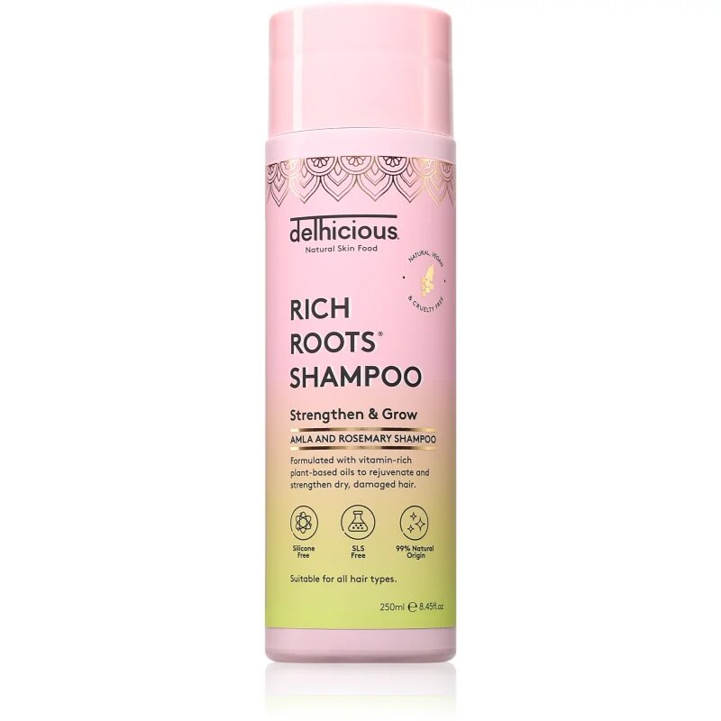 delhicious RICH ROOTS Strengthen & Moisturise Shampoo šampon za okrepitev las z vlažilnim učinkom 250 ml