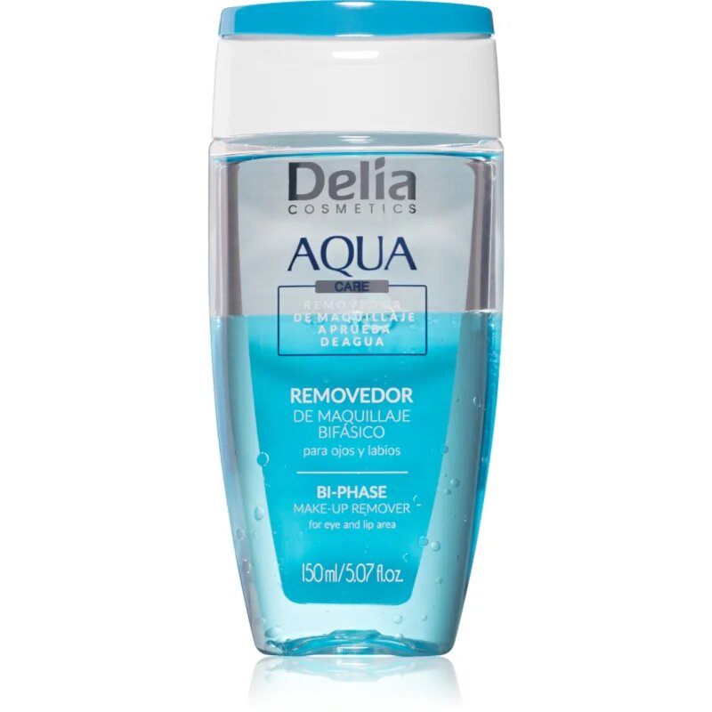 Delia Cosmetics Aqua dvofazni odstranjevalec ličil za okoli oči in ustnic 150 ml