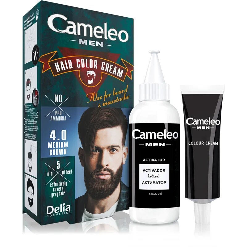 Delia Cosmetics Cameleo Men barva za lase odtenek 4.0 Medium Brown 30 ml