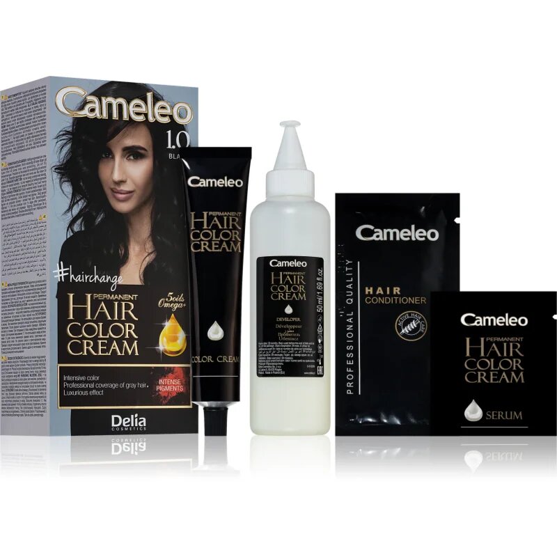 Delia Cosmetics Cameleo Omega permanentna barva za lase odtenek 1.0 Black 1 kos