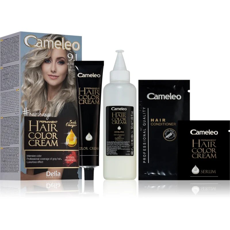 Delia Cosmetics Cameleo Omega permanentna barva za lase odtenek 9.1 Ultimate Ash Blonde