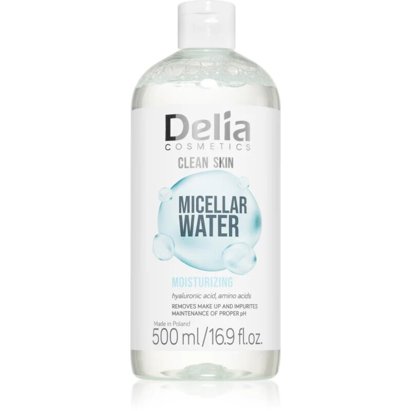 Delia Cosmetics Clean Skin micelarna voda z vlažilnim učinkom 500 ml