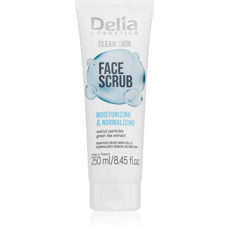 Delia Cosmetics Clean Skin vlažilni piling za obraz 250 ml