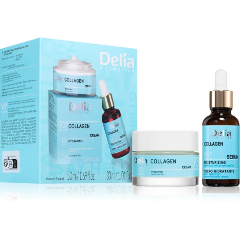 Delia Cosmetics Collagen Set darilni set za obraz vrat in dekolte