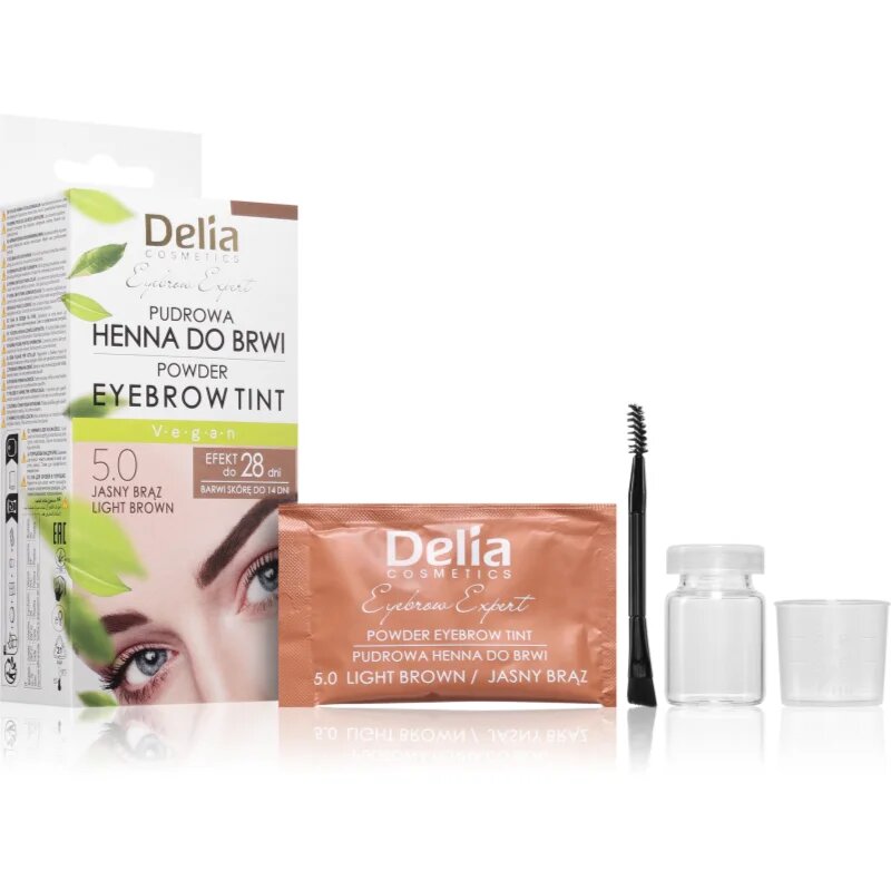 Delia Cosmetics Eyebrow Expert tonirana barva za obrvi odtenek 5.0 Light Brown 4 g