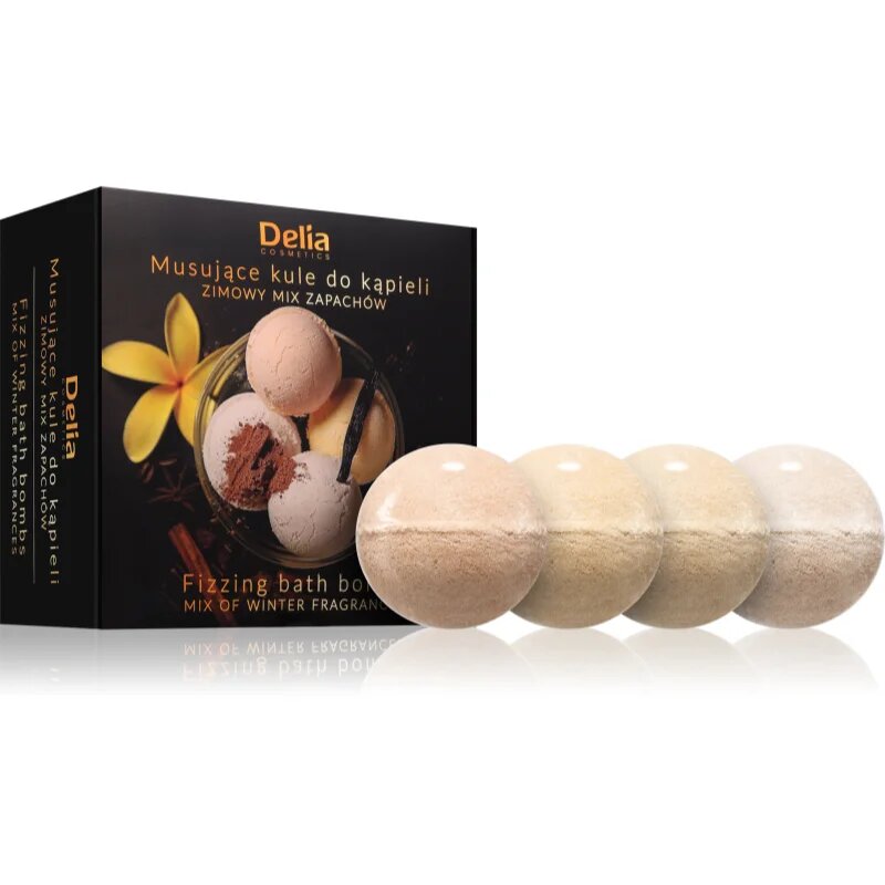 Delia Cosmetics Fizzing Bath Bombs Winter Mix darilni set za kopel 4x100 g