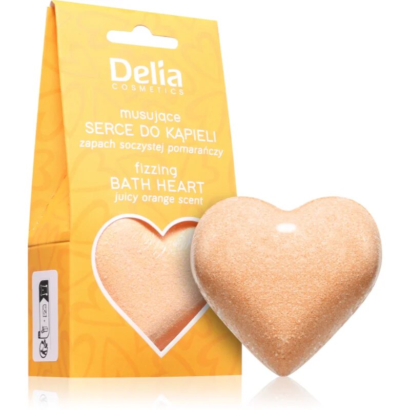 Delia Cosmetics Fizzing Bath Heart Orange kroglica za kopel 100 g