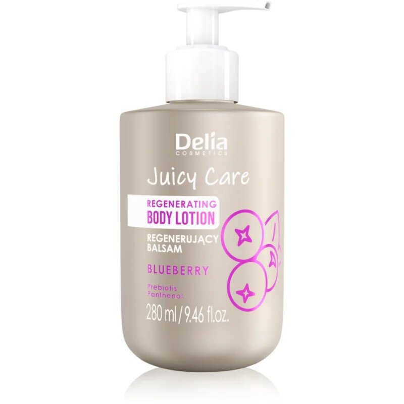 Delia Cosmetics Juicy Care Blueberry regeneracijski losjon za telo 280 ml