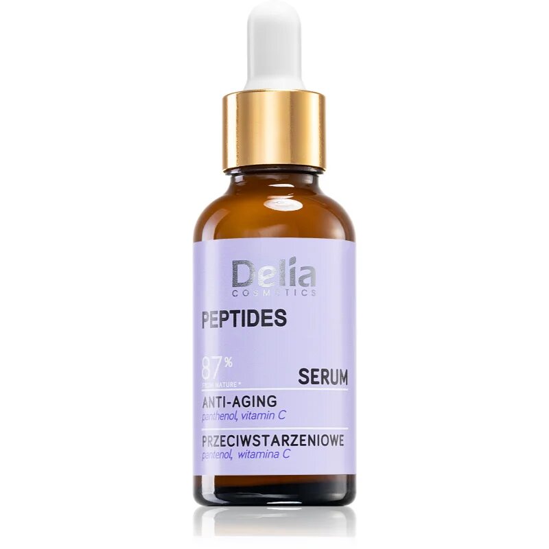 Delia Cosmetics Peptides serum proti staranju kože za obraz vrat in dekolte 30 ml